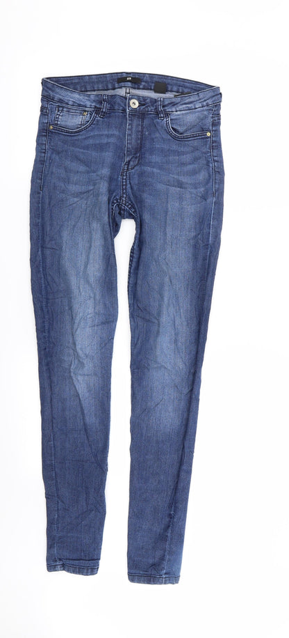 Womens UK Size 8 H&M Regular Fit Skinny Blue Jeans