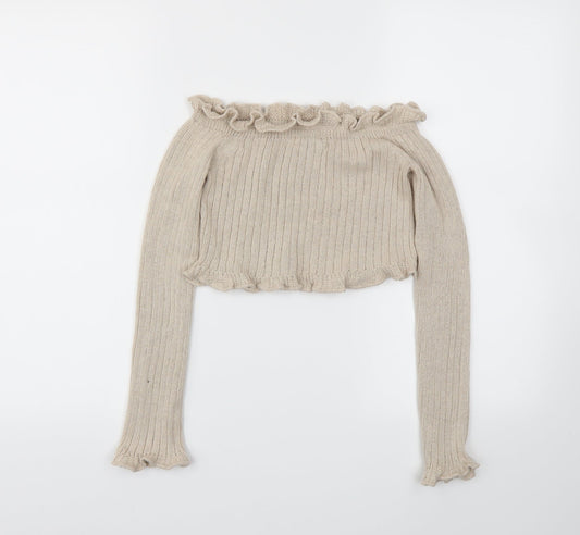 Prague Womens Beige   Basic T-Shirt Size S