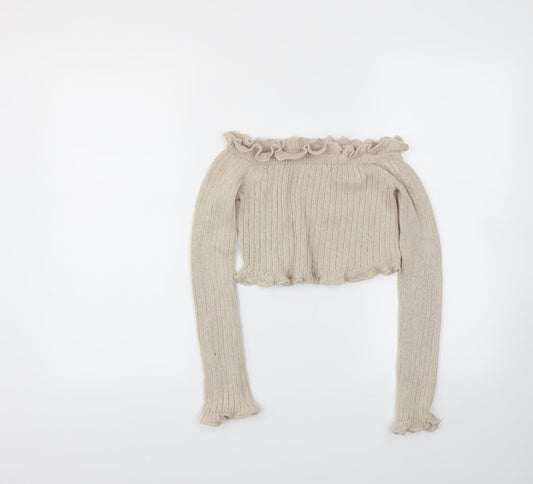 Prague Womens Beige   Basic T-Shirt Size S