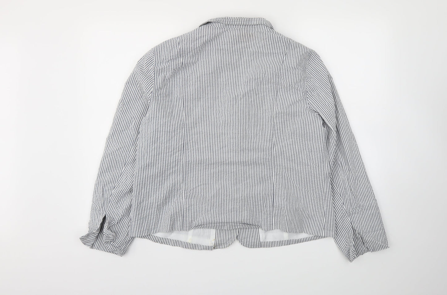 STUDIO  Womens Grey Striped  Jacket Blazer Size 14