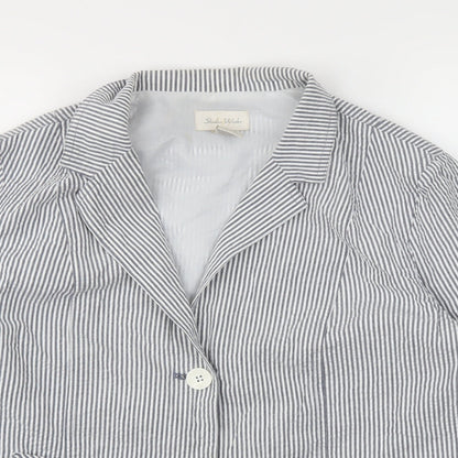 STUDIO  Womens Grey Striped  Jacket Blazer Size 14