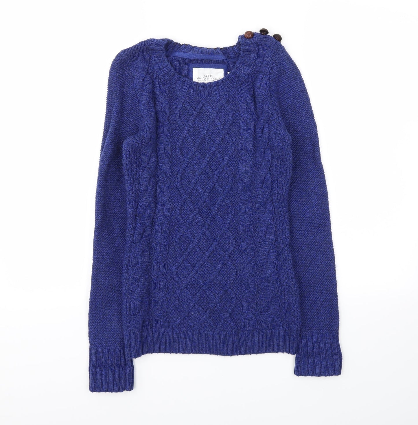 Womens UK Size XS LOGG Blue Pullover Jumper