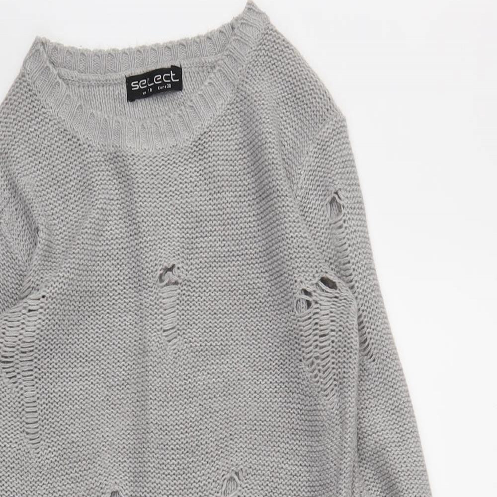 Womens UK Size 10 Select Grey Pullover Jumper