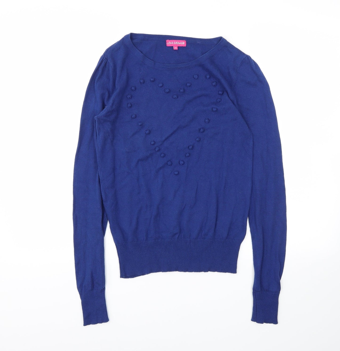 love knitwear Womens Blue   Pullover Sweatshirt Size 10