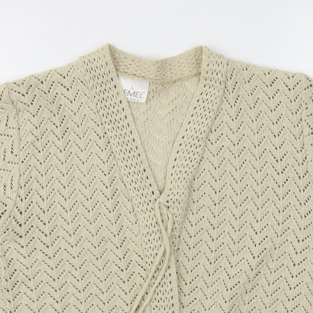 Womens UK Size L Remel London Beige Cardigan Jumper