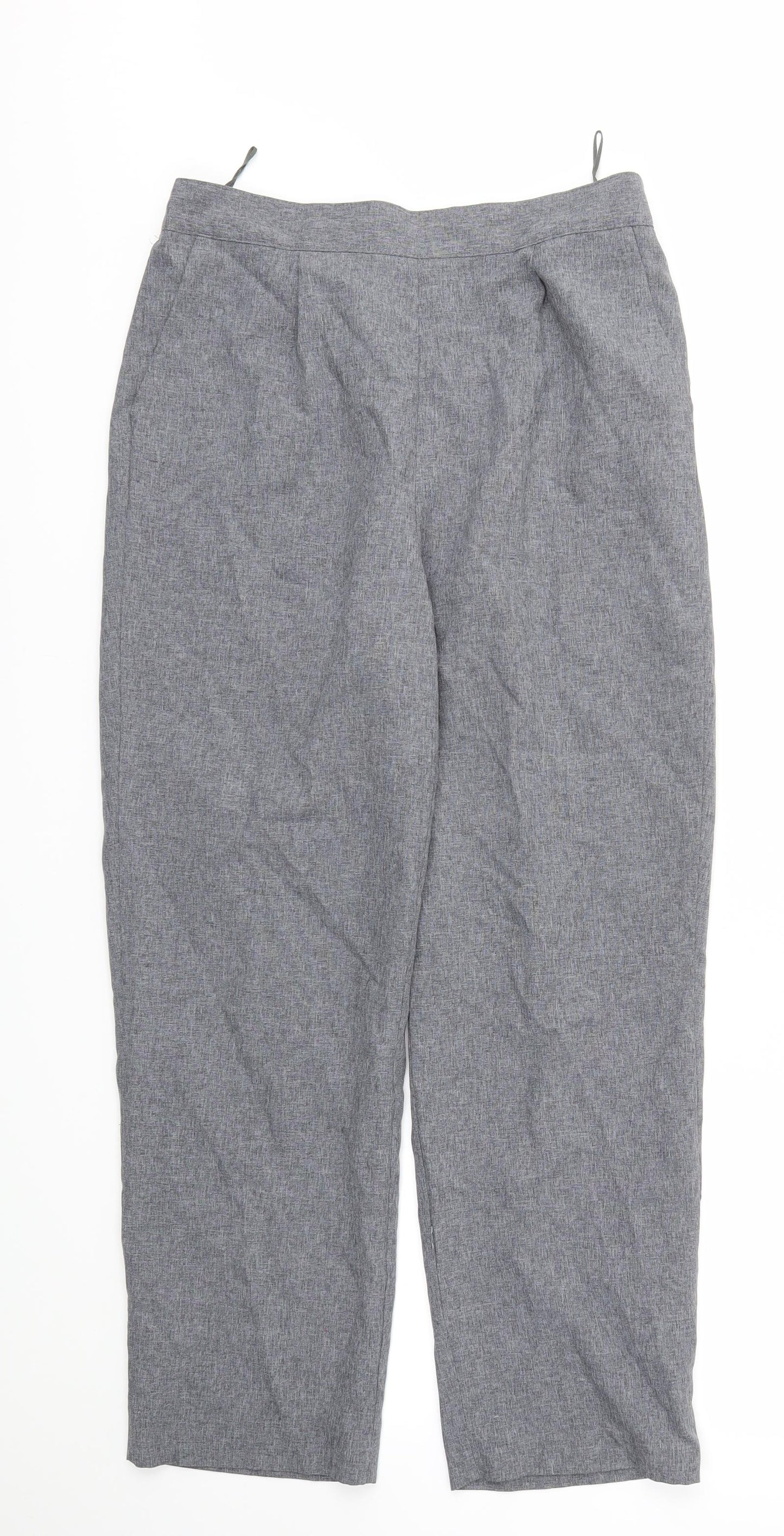 Bonmarché Womens Grey   Trousers  Size 12 L26 in - Stretch waistband