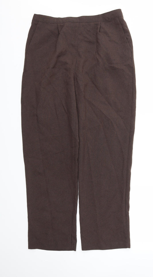 Bonmarché Womens Brown   Trousers  Size 12 L28 in - Stretch waistband