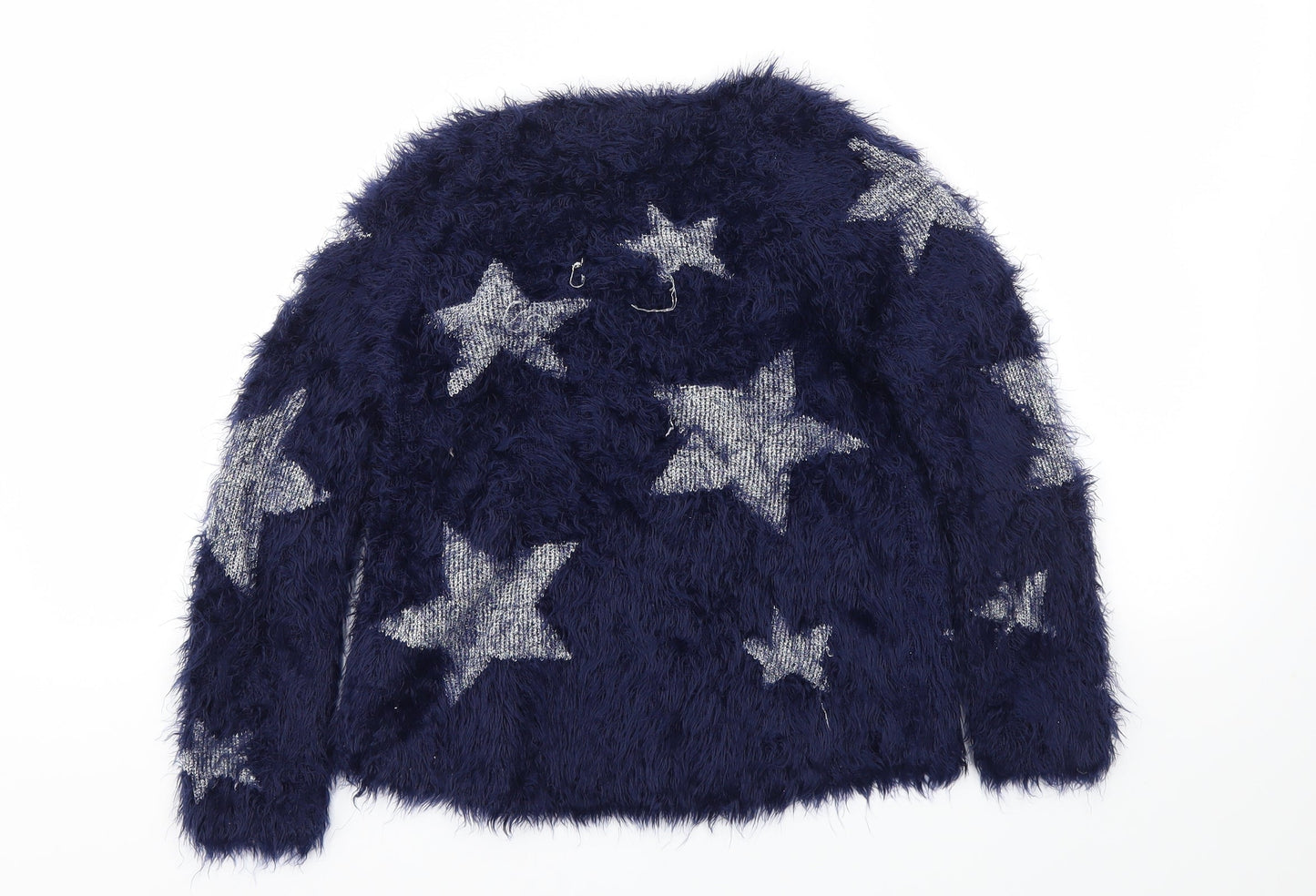 BPSTER Girls Blue Argyle/Diamond  Pullover Jumper Size 7-8 Years