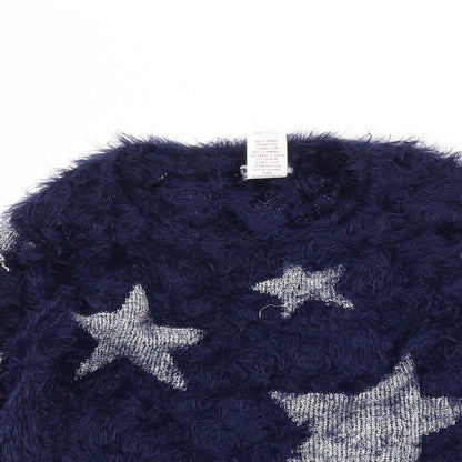 BPSTER Girls Blue Argyle/Diamond  Pullover Jumper Size 7-8 Years