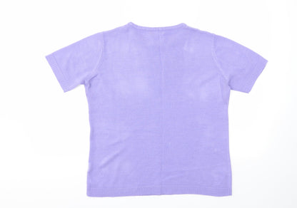 Womens UK Size M Classic Purple Pullover Jumper