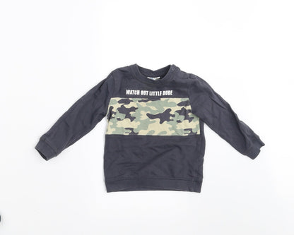 SO CUTE Baby Blue   Pullover Jumper Size 12-18 Months  - Camo detail