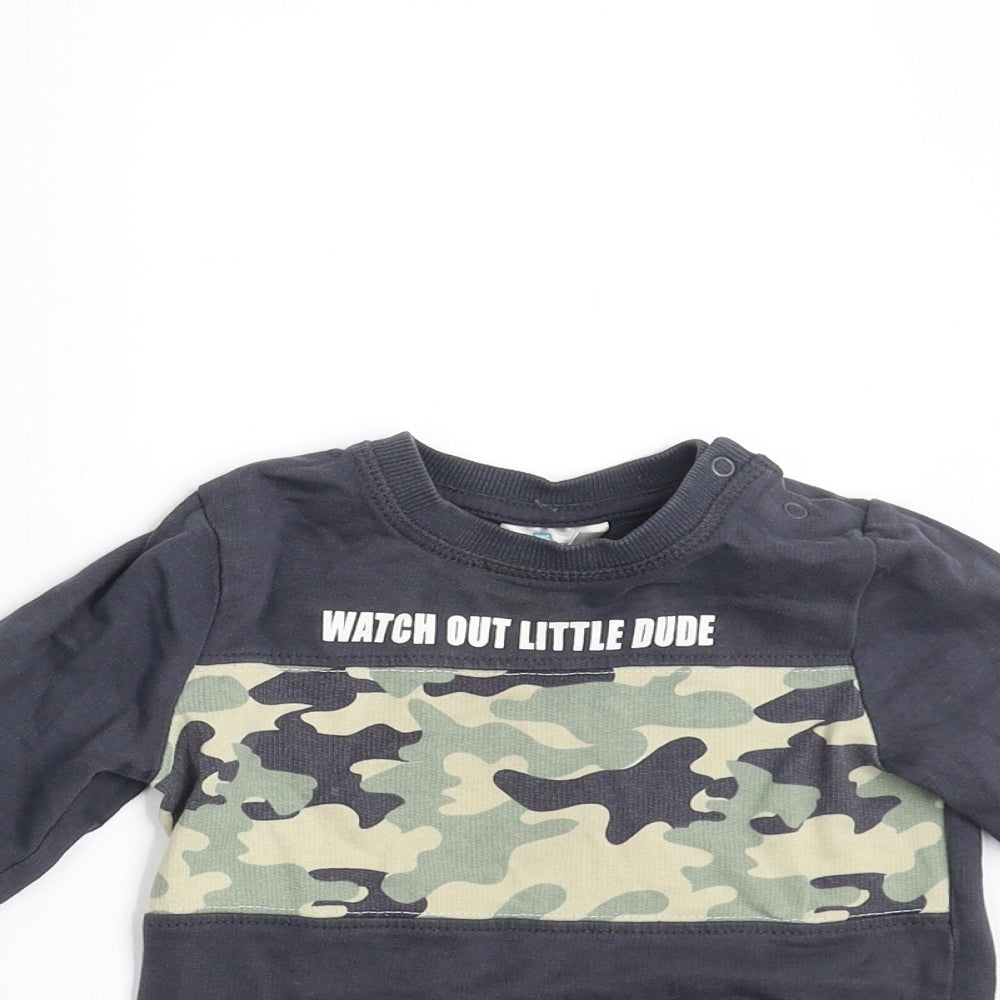 SO CUTE Baby Blue   Pullover Jumper Size 12-18 Months  - Camo detail
