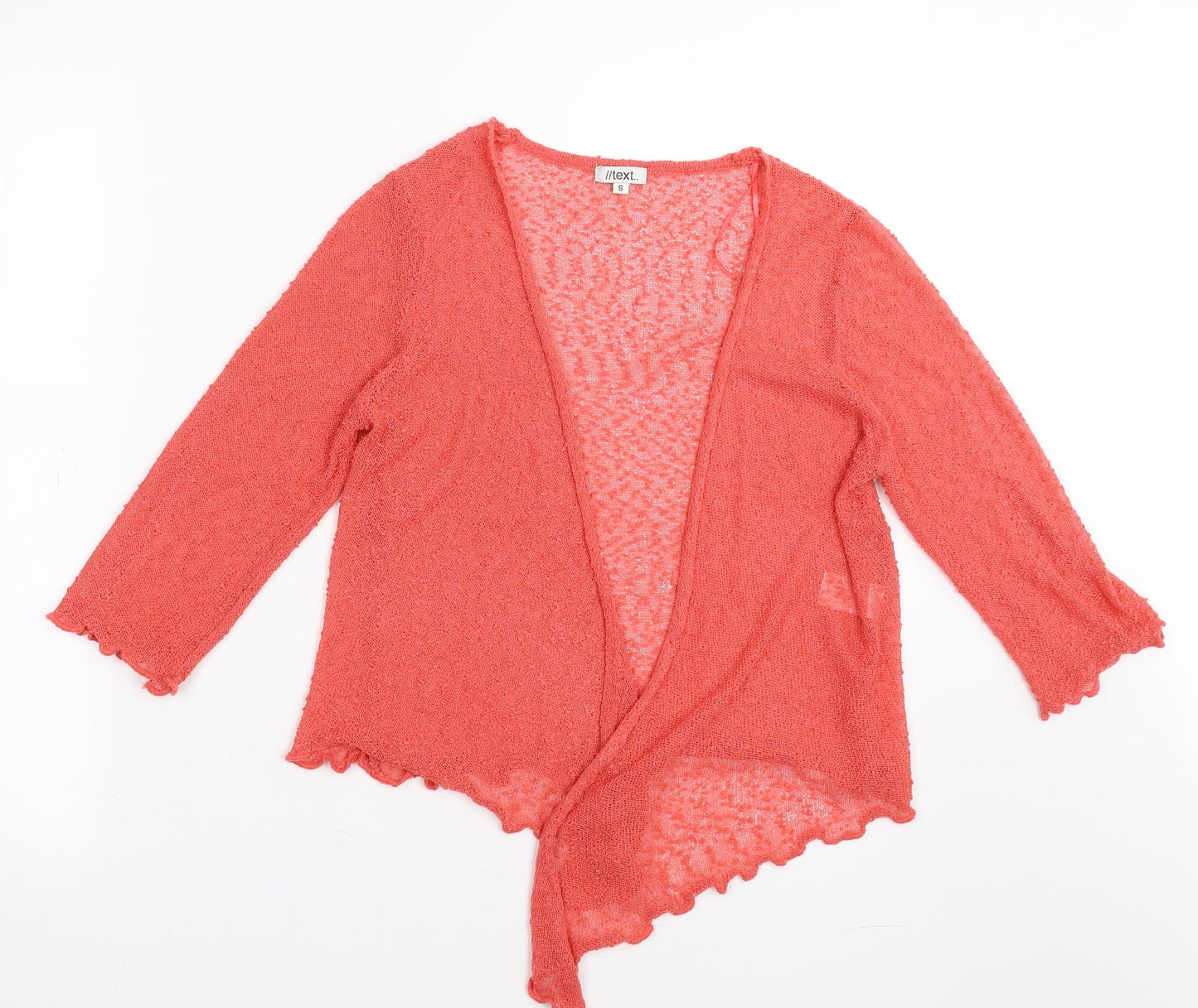 Womens UK Size S TEXT Orange Pullover Jumper