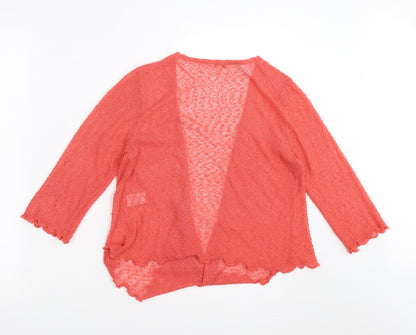 Womens UK Size S TEXT Orange Pullover Jumper