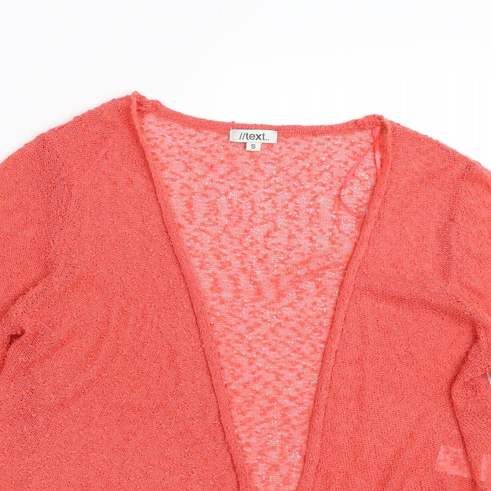 Womens UK Size S TEXT Orange Pullover Jumper