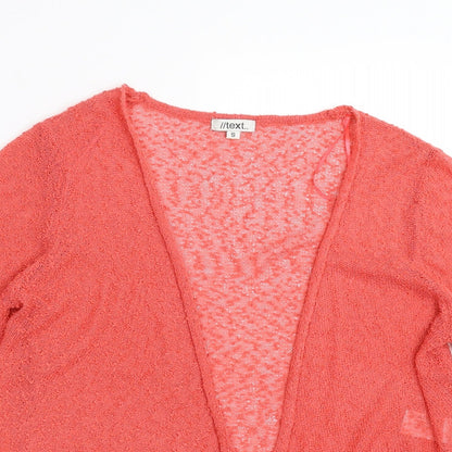 Womens UK Size S TEXT Orange Pullover Jumper