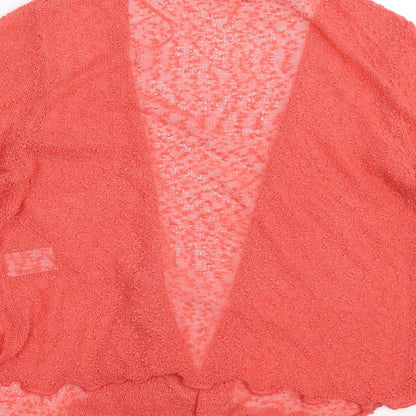 Womens UK Size S TEXT Orange Pullover Jumper