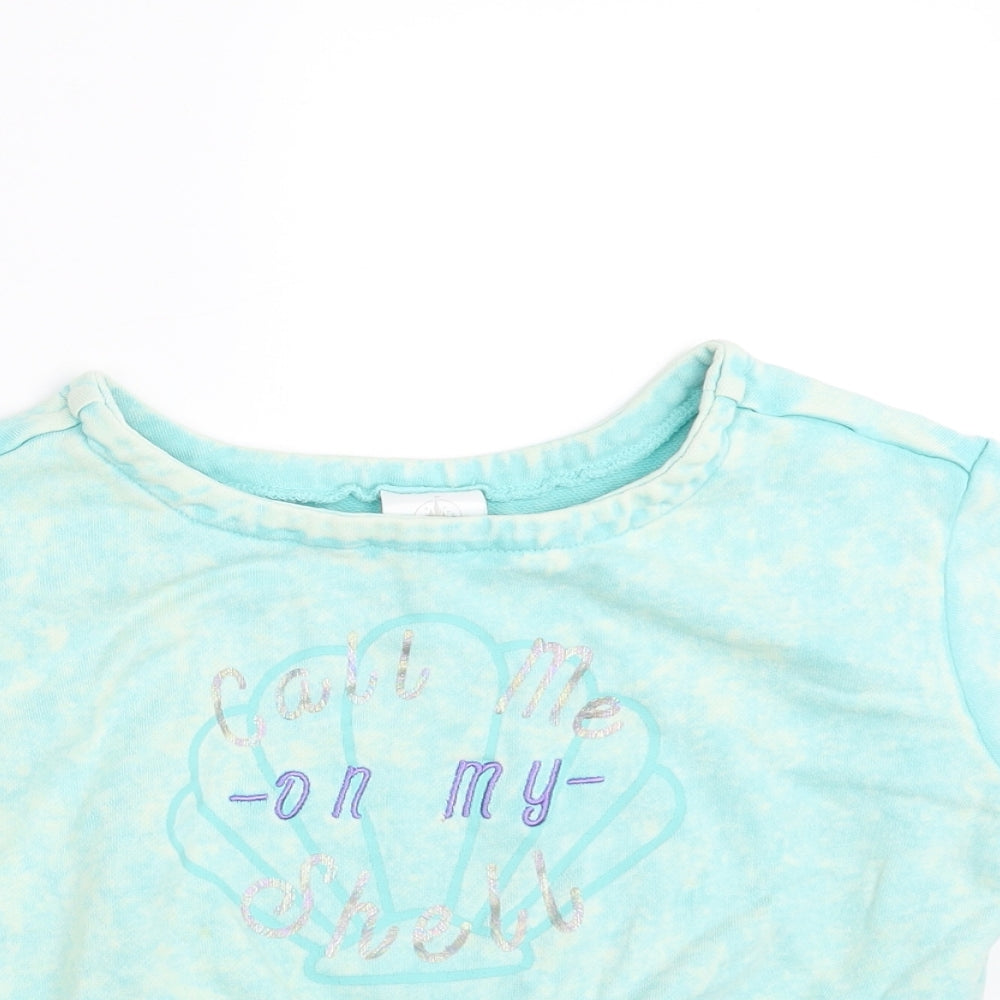 Disney Girls Green   Pullover Sweatshirt Size 7-8 Years  - call me on my shell