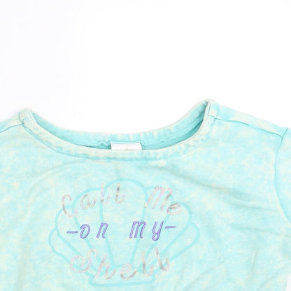 Disney Girls Green   Pullover Sweatshirt Size 7-8 Years  - call me on my shell