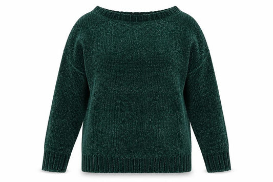 Front view of Tru Collection women’s green jumper, size S