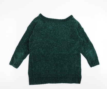 Womens UK Size S Tru Collection Green Pullover Jumper