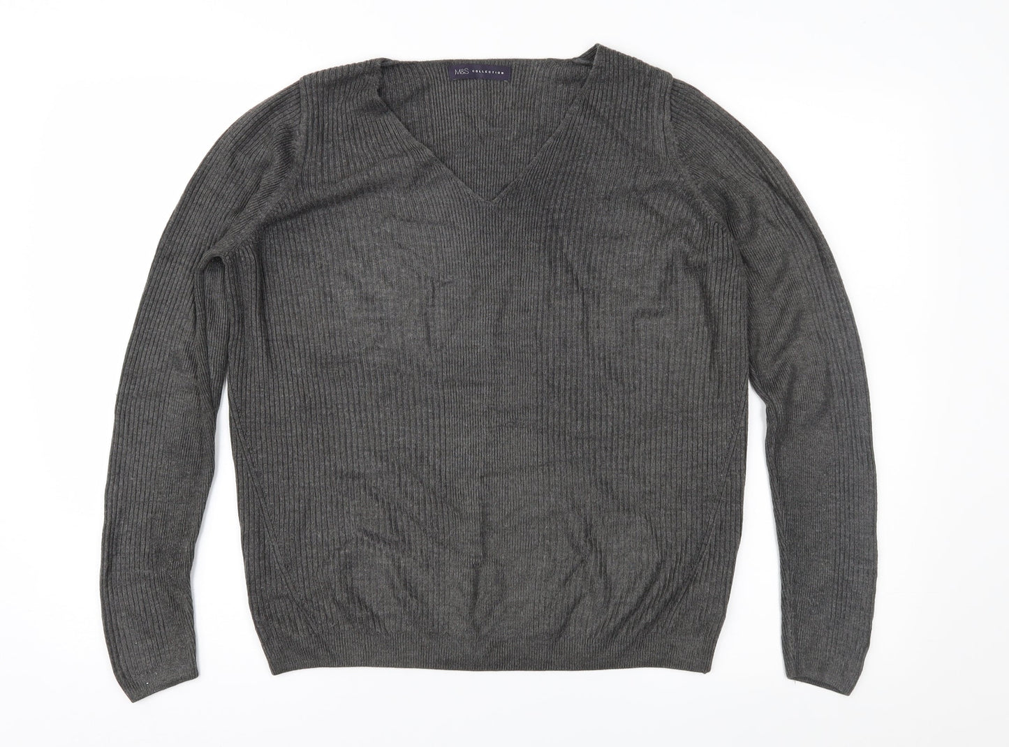 Womens UK Size 14 Marks and Spencer Grey Pullover Jumper