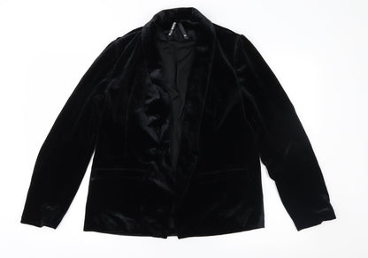 Elli White Womens Black  Velour Jacket  Size M
