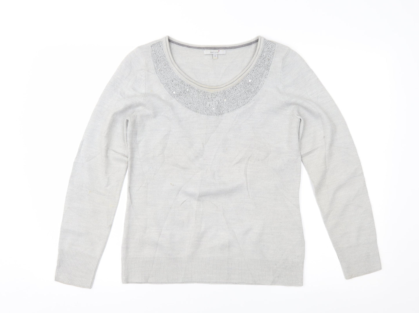 Womens UK Size 12 Per Una Grey Pullover Jumper