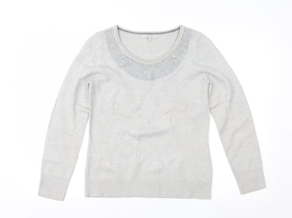 Womens UK Size 12 Per Una Grey Pullover Jumper