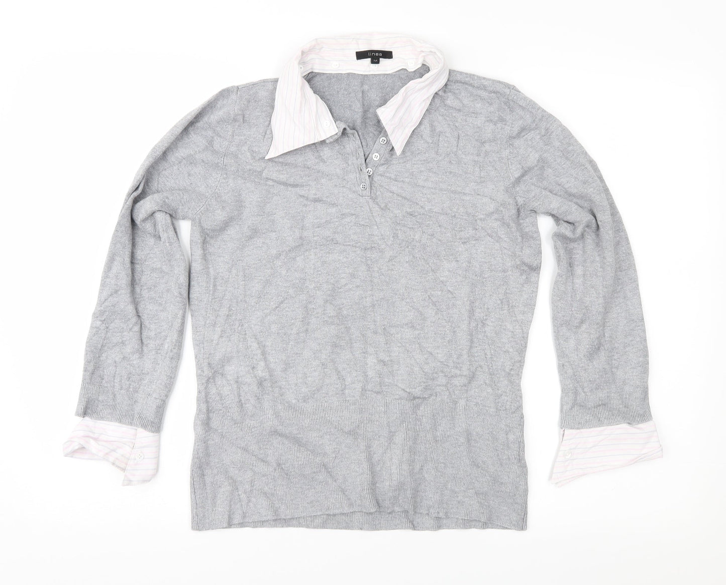 Womens UK Size M Linea Grey Pullover Jumper