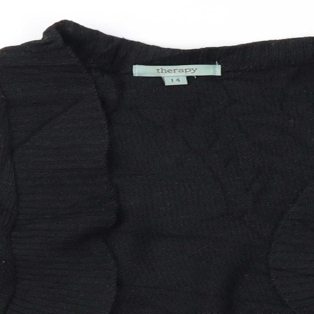 Womens UK Size 14 Therapy Black Cardigan Jumper