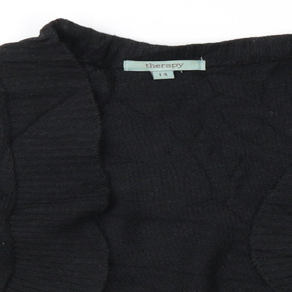 Womens UK Size 14 Therapy Black Cardigan Jumper