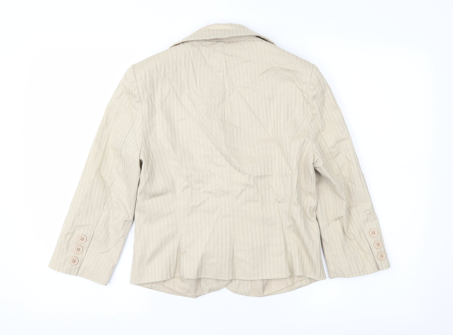 Spirit Womens Beige Striped  Jacket Suit Jacket Size 12