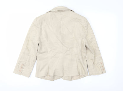Spirit Womens Beige Striped  Jacket Suit Jacket Size 12