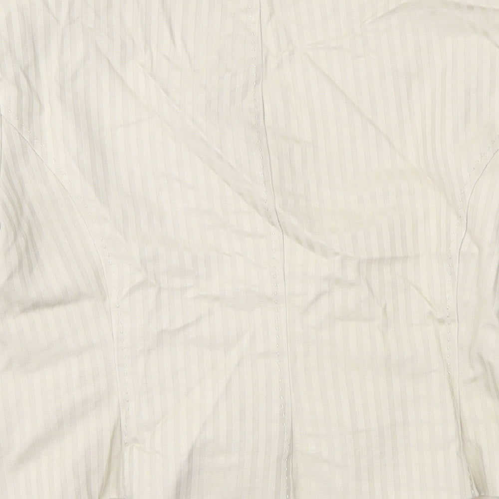 Spirit Womens Beige Striped  Jacket Suit Jacket Size 12