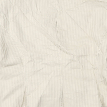Spirit Womens Beige Striped  Jacket Suit Jacket Size 12