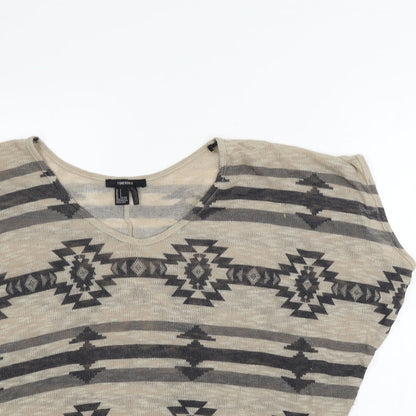 FOREVER 21 Womens Beige Geometric  Pullover Jumper Size S