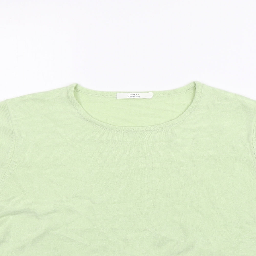 Womens UK Size 14 Marks and Spencer Green Pullover Jumper