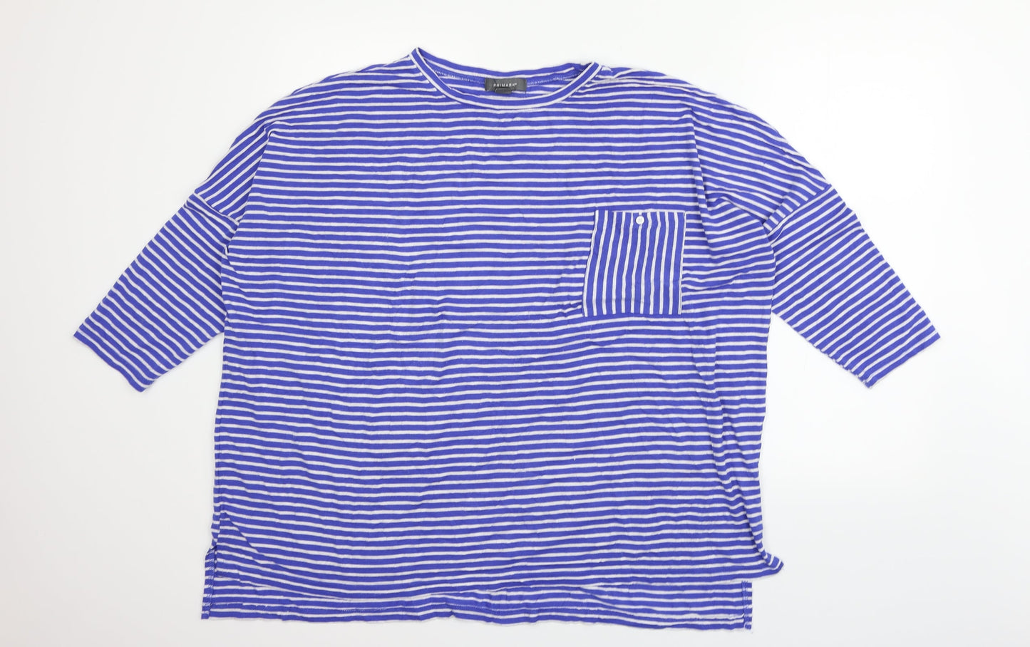 Primark Womens Blue Polka Dot  Basic T-Shirt Size L