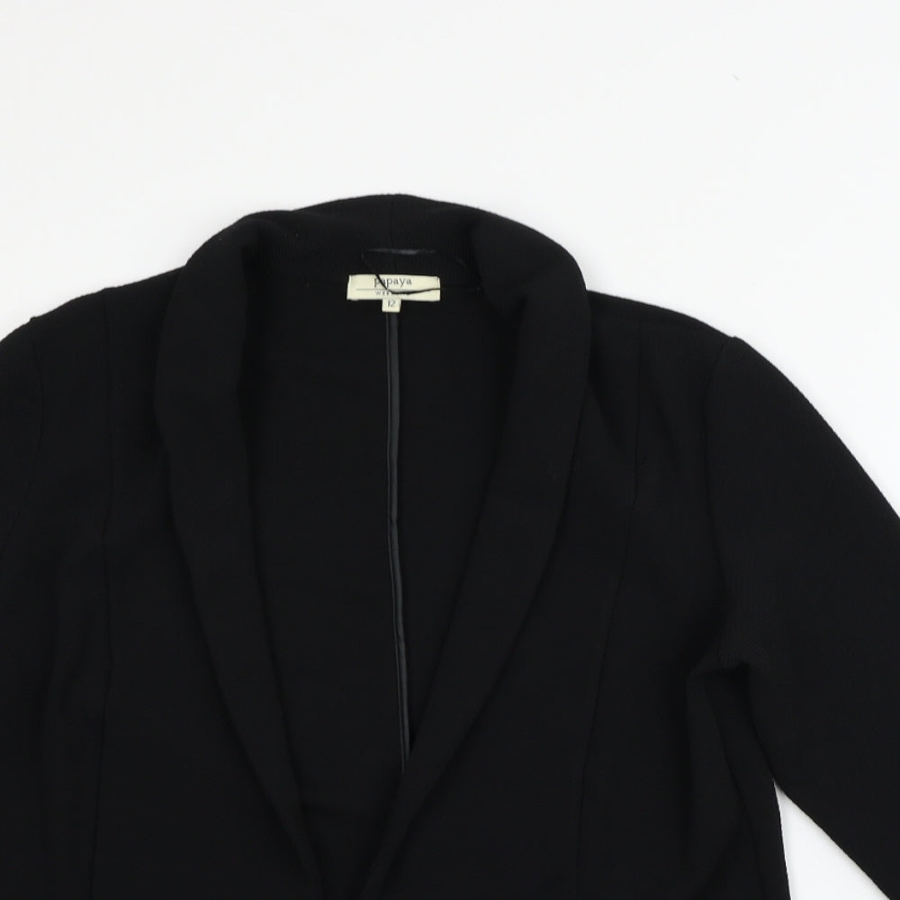 Papaya Womens Black   Jacket Coat Size 12