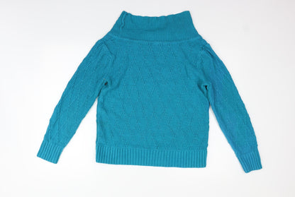 Womens UK Size S Preworn Blue Pullover Jumper