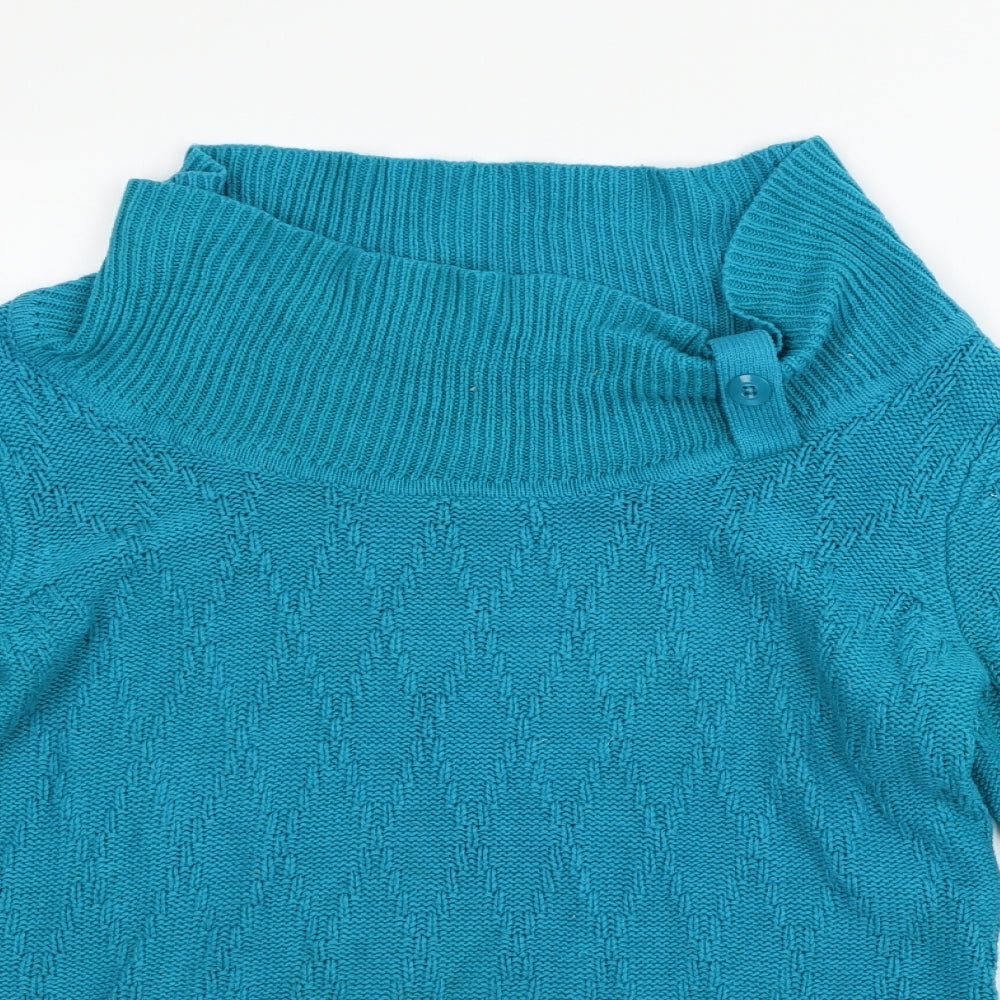 Womens UK Size S Preworn Blue Pullover Jumper