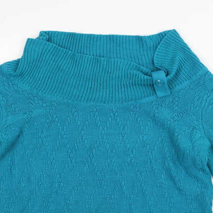 Womens UK Size S Preworn Blue Pullover Jumper