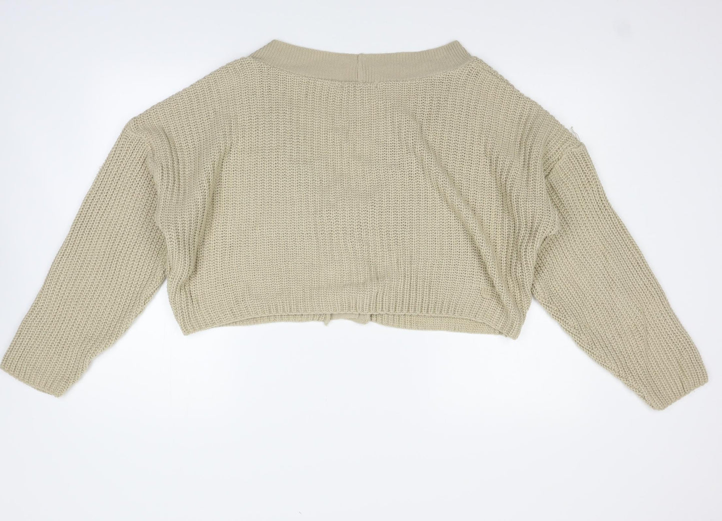 Womens UK Size S Missguided Beige Cardigan Jumper