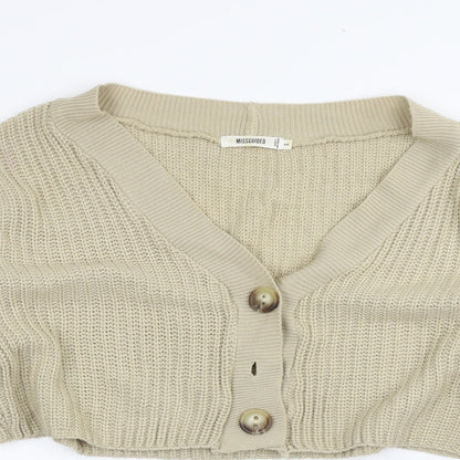 Womens UK Size S Missguided Beige Cardigan Jumper