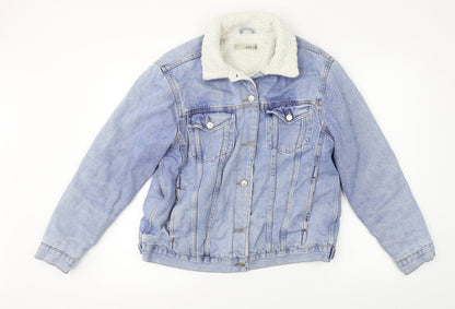 Womens UK Size 8 Moto Blue Jacket