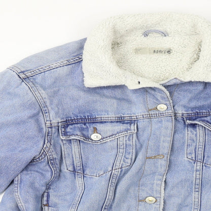 Womens UK Size 8 Moto Blue Jacket