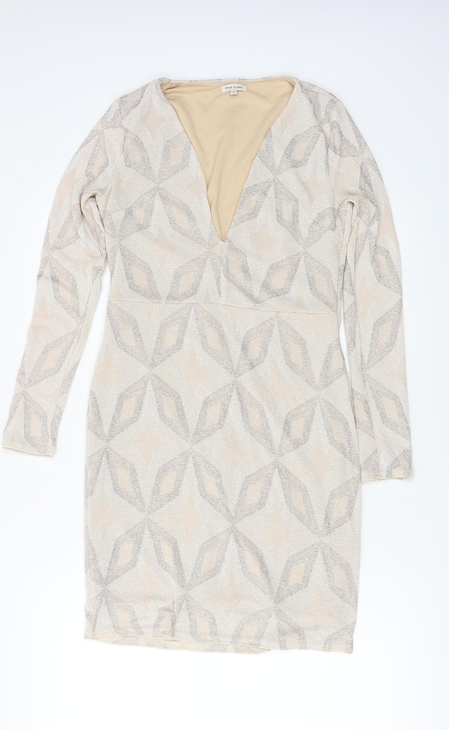 River Island  Womens Beige   A-Line  Size 12