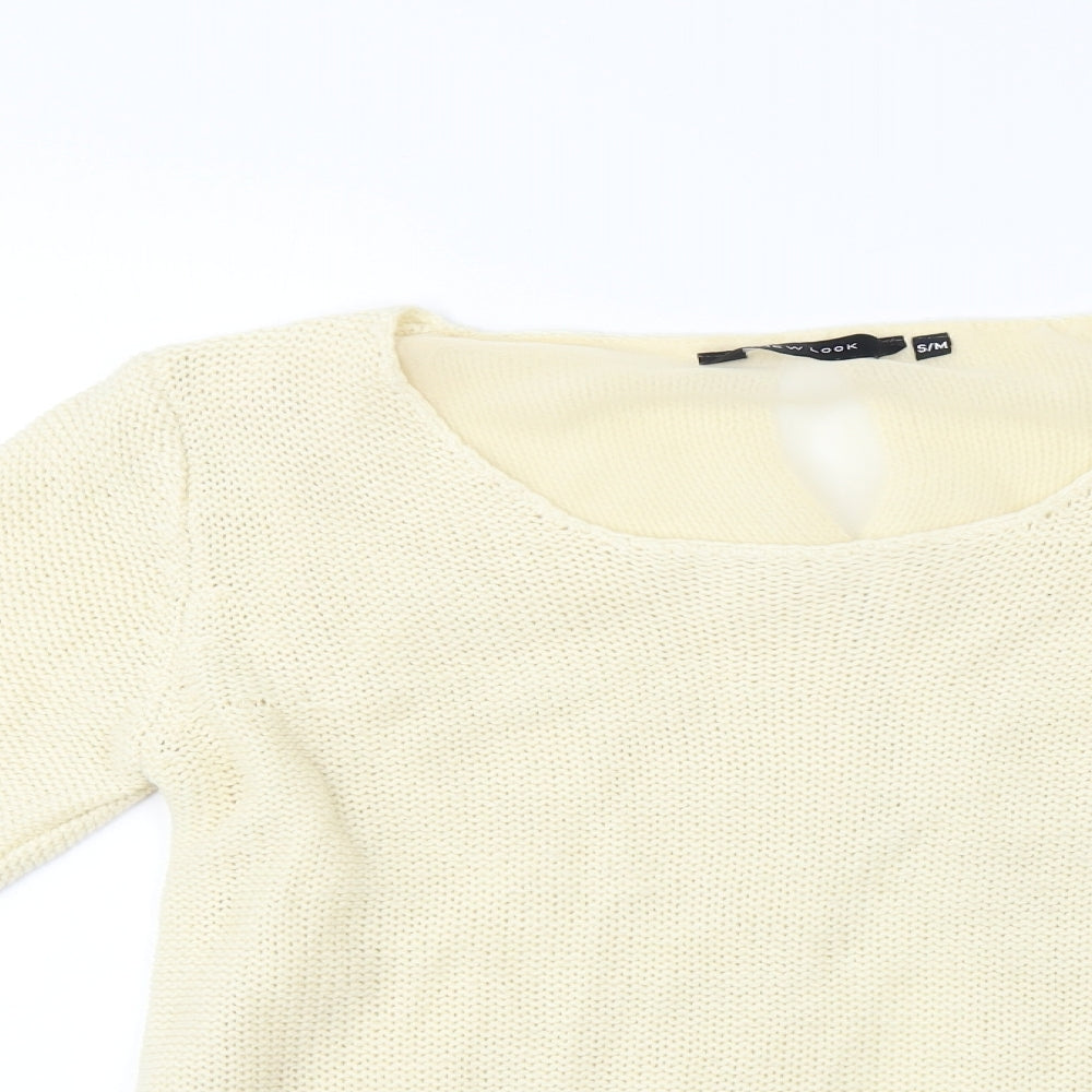 Womens UK Size M New Look Beige Pullover Jumper
