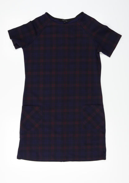 New Look  Womens Blue Check  A-Line  Size 10